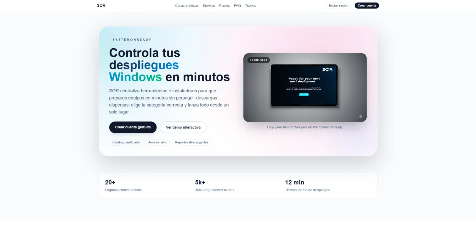 Vista del proyecto SOR