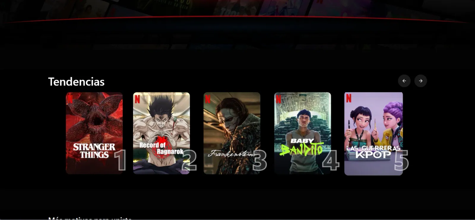 Vista 2 del proyecto Clon UI Netflix