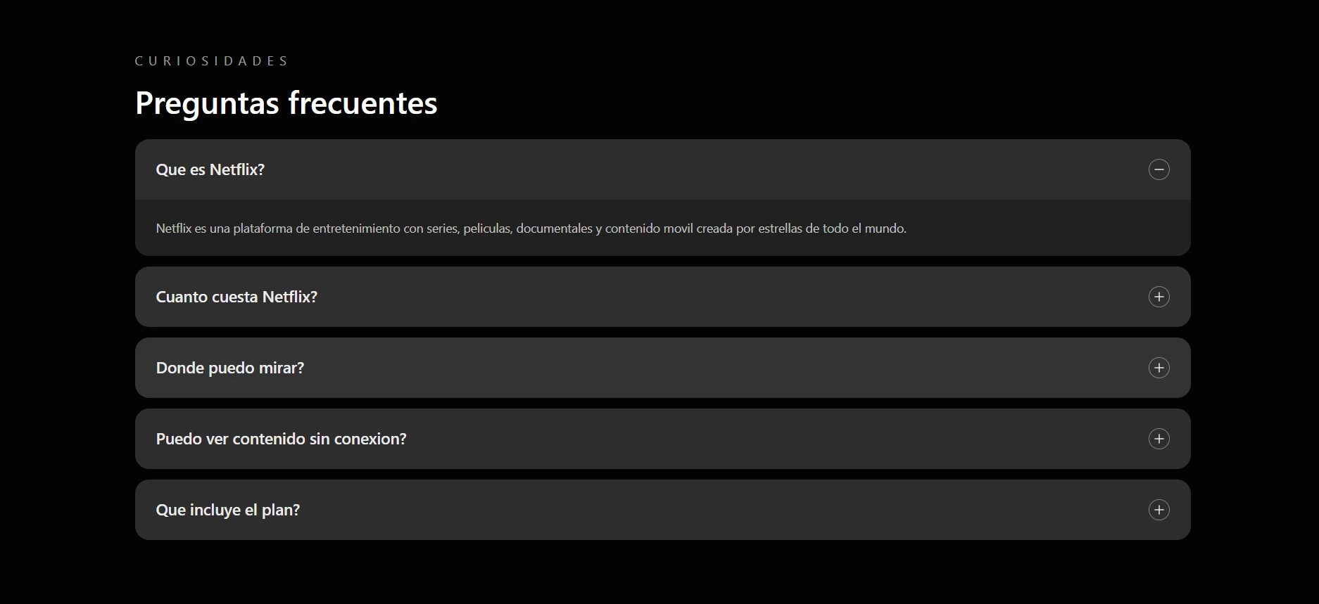 Vista 3 del proyecto Clon UI Netflix