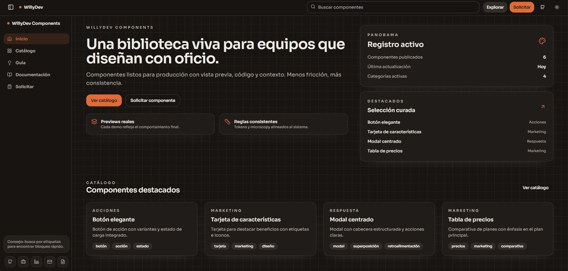 Vista 1 del proyecto WillyDev Components