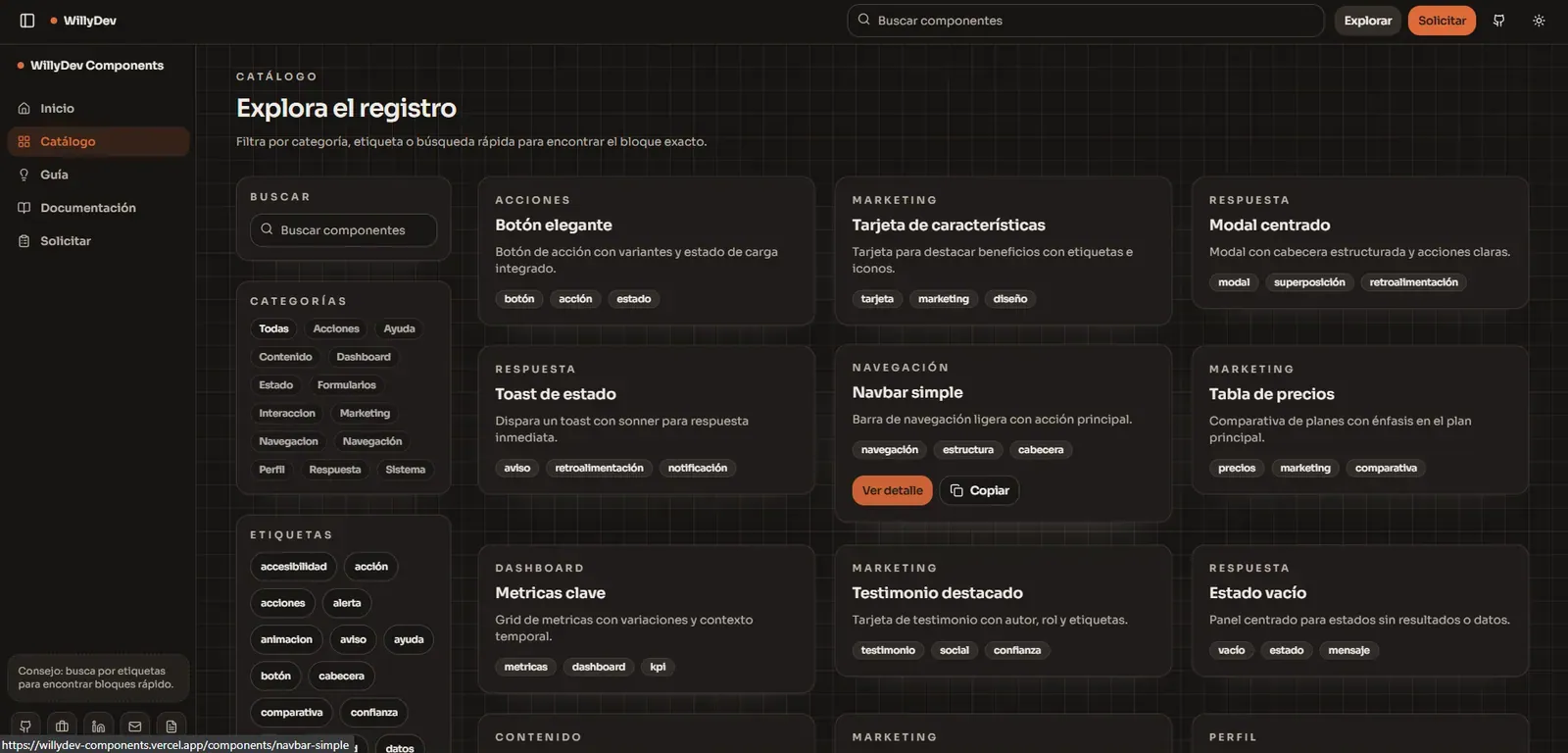 Vista 2 del proyecto WillyDev Components