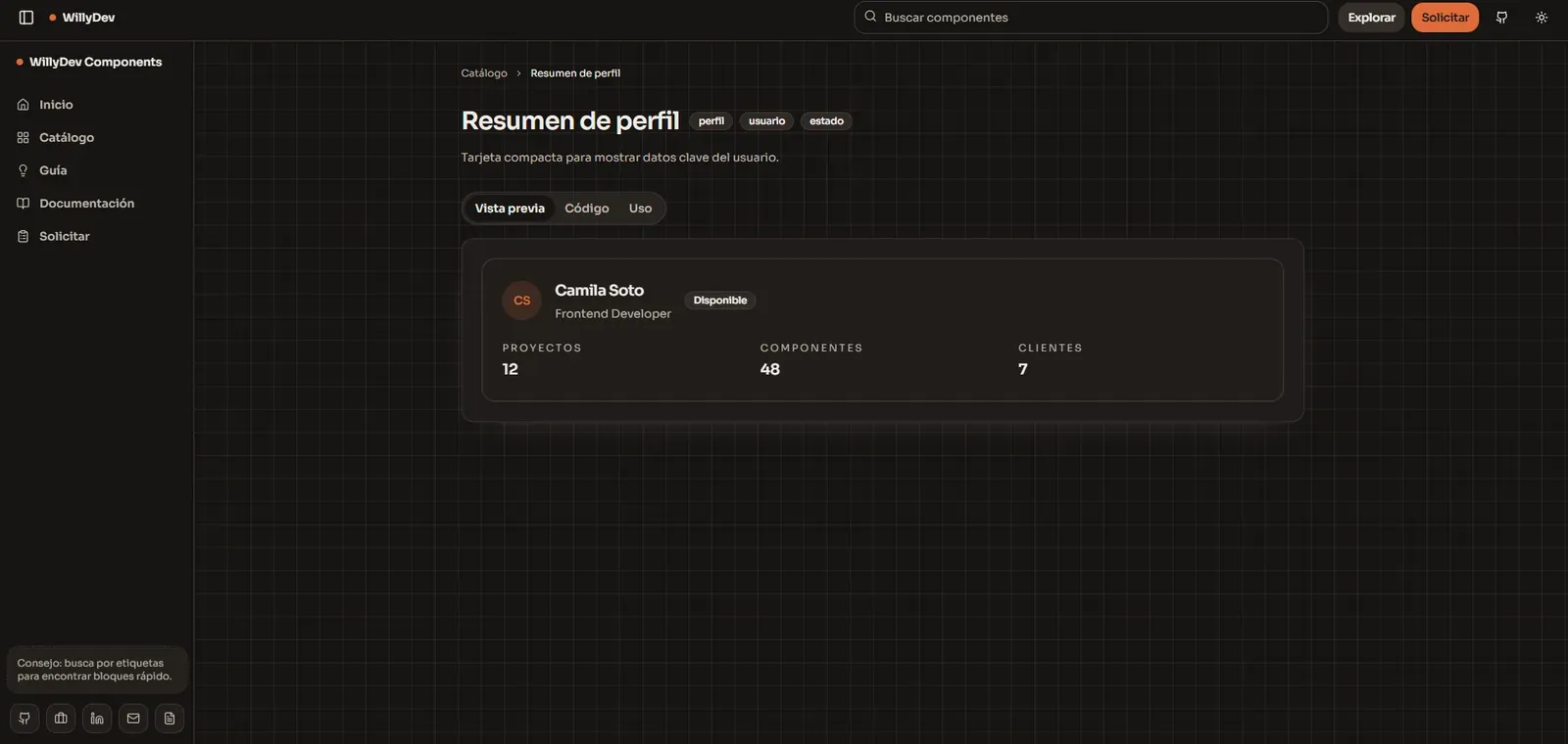 Vista 3 del proyecto WillyDev Components